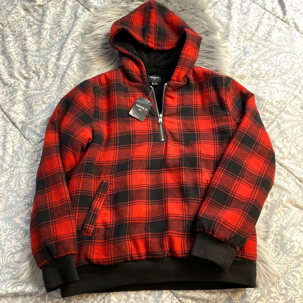 Forever 21 Men Red/Black Sweater